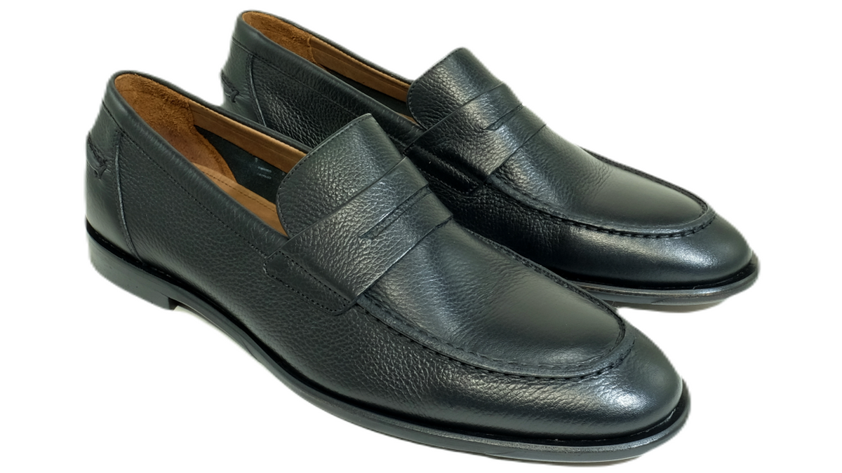 %Size 10 Alan Payne Black Leather Dress Penny Loafers Men\'s Shoes / D5 1D_SNAFFLE-20__10209.  main image 4