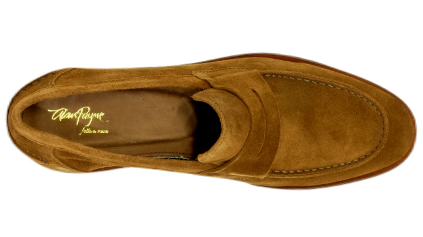 Alan Payne Naples Mens Size 12 Penny Loafers Genuine Deer Leather Brown Dress N A P L E S | black – Alan Payne Footwear main image 3